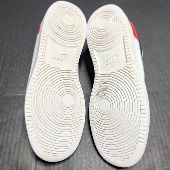 Nike Court Vision Lo Basketball Leather Sneakers White/Black/Red Mens Size 8 - Picture 8 of 9